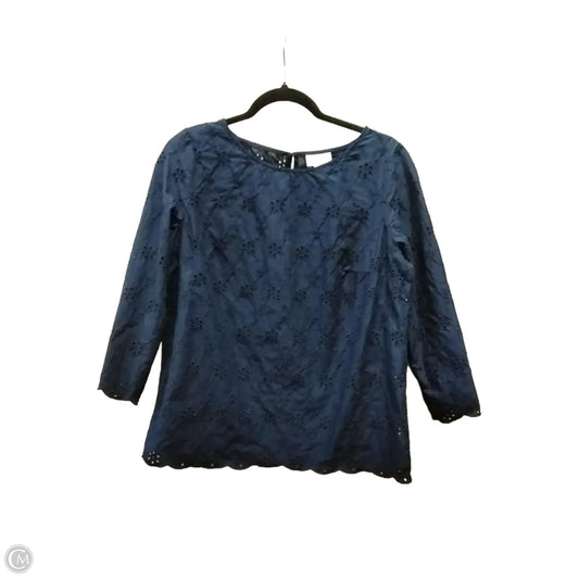 Blouse Long Sleeve By Liz Claiborne In Blue, Size: S