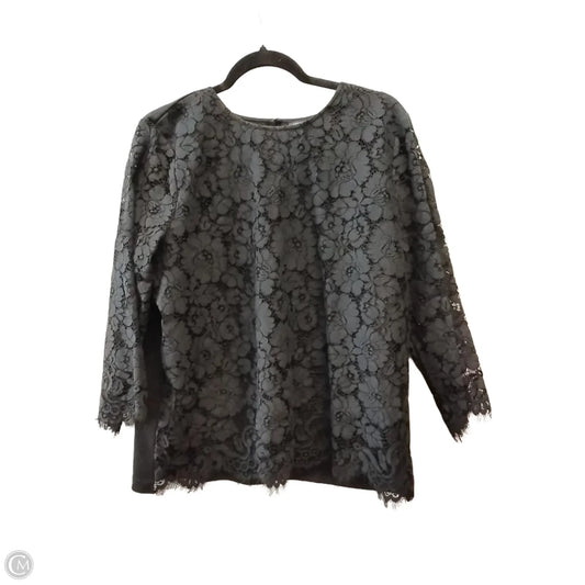 Blouse Long Sleeve By Ann Taylor In Black, Size: L