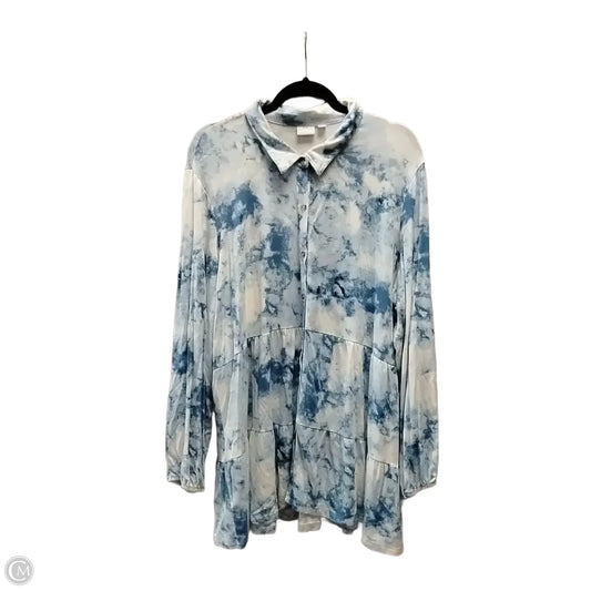 Top Long Sleeve By New Directions In Blue, Size: 2x