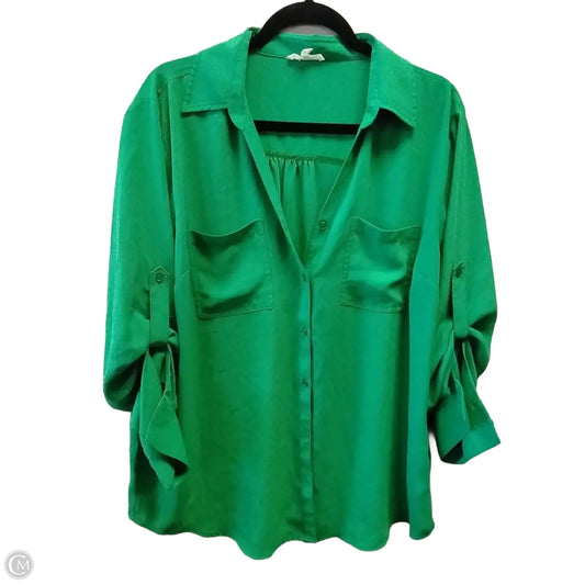 Blouse Long Sleeve By Maurices In Green, Size: Xl