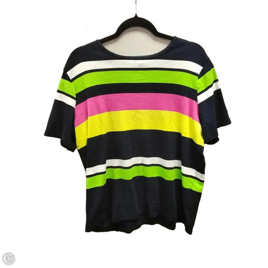 Top Short Sleeve By Lauren By Ralph Lauren In Striped Pattern, Size: 2x