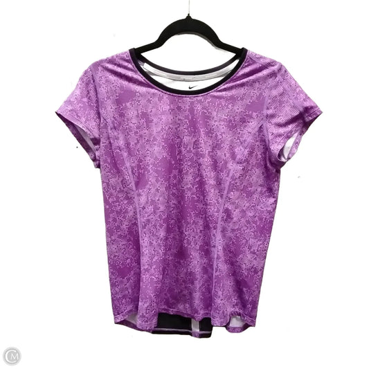 Athletic Top Short Sleeve By Nike In Purple, Size: L