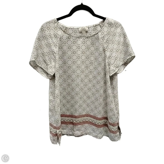 Blouse 3/4 Sleeve By Loft In White, Size: M