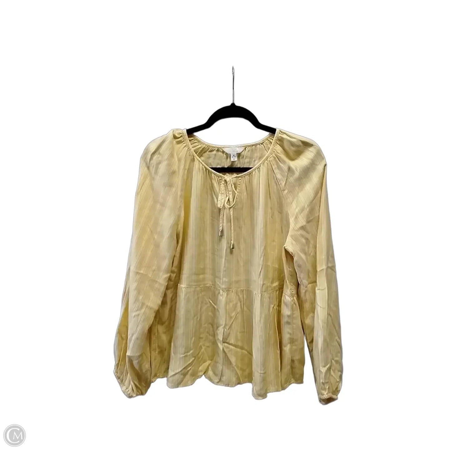 Top Long Sleeve By Time And Tru In Yellow, Size: M