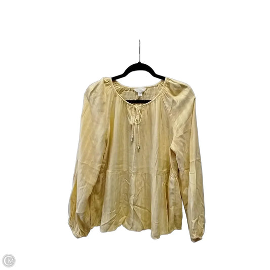 Top Long Sleeve By Time And Tru In Yellow, Size: M