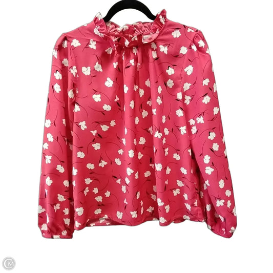 Blouse Long Sleeve By J. Crew In Red, Size: M