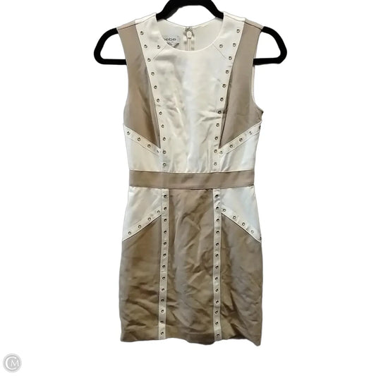 Dress Casual Midi By Bebe In Tan & White, Size: 0