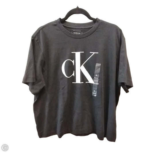Top Short Sleeve Basic By Calvin Klein In Black, Size: Xl
