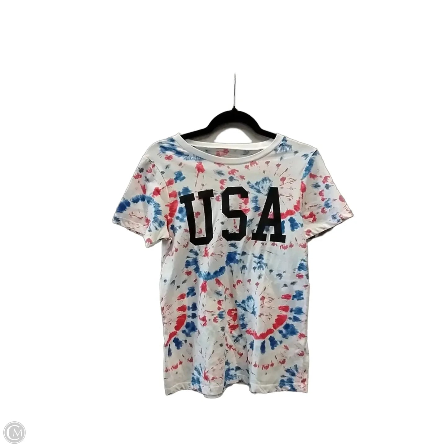 Top Short Sleeve By Grayson In Blue Red & White, Size: S