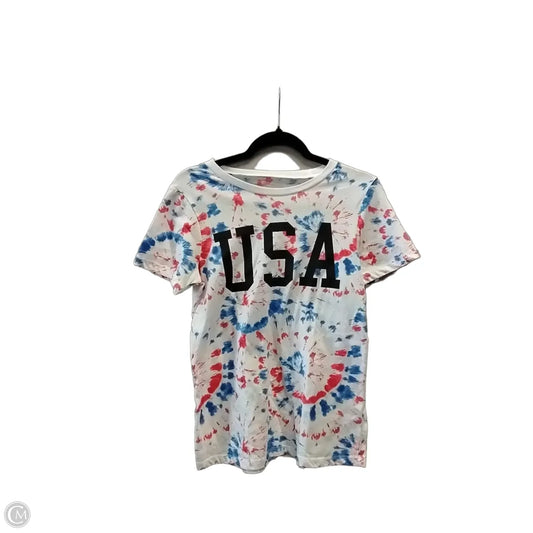 Top Short Sleeve By Grayson In Blue Red & White, Size: S