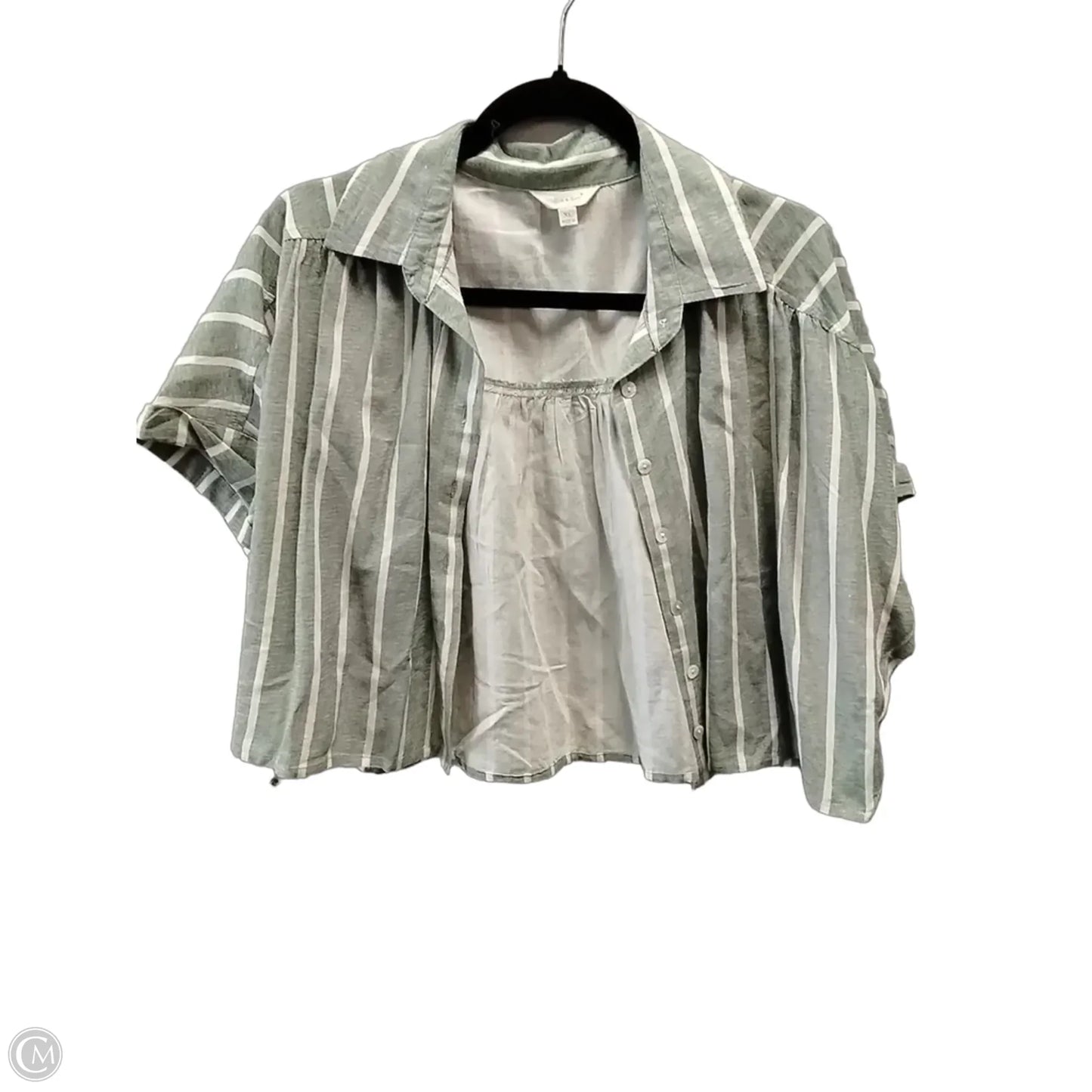 Top Short Sleeve By Sim & Sam In Striped Pattern, Size: Xl