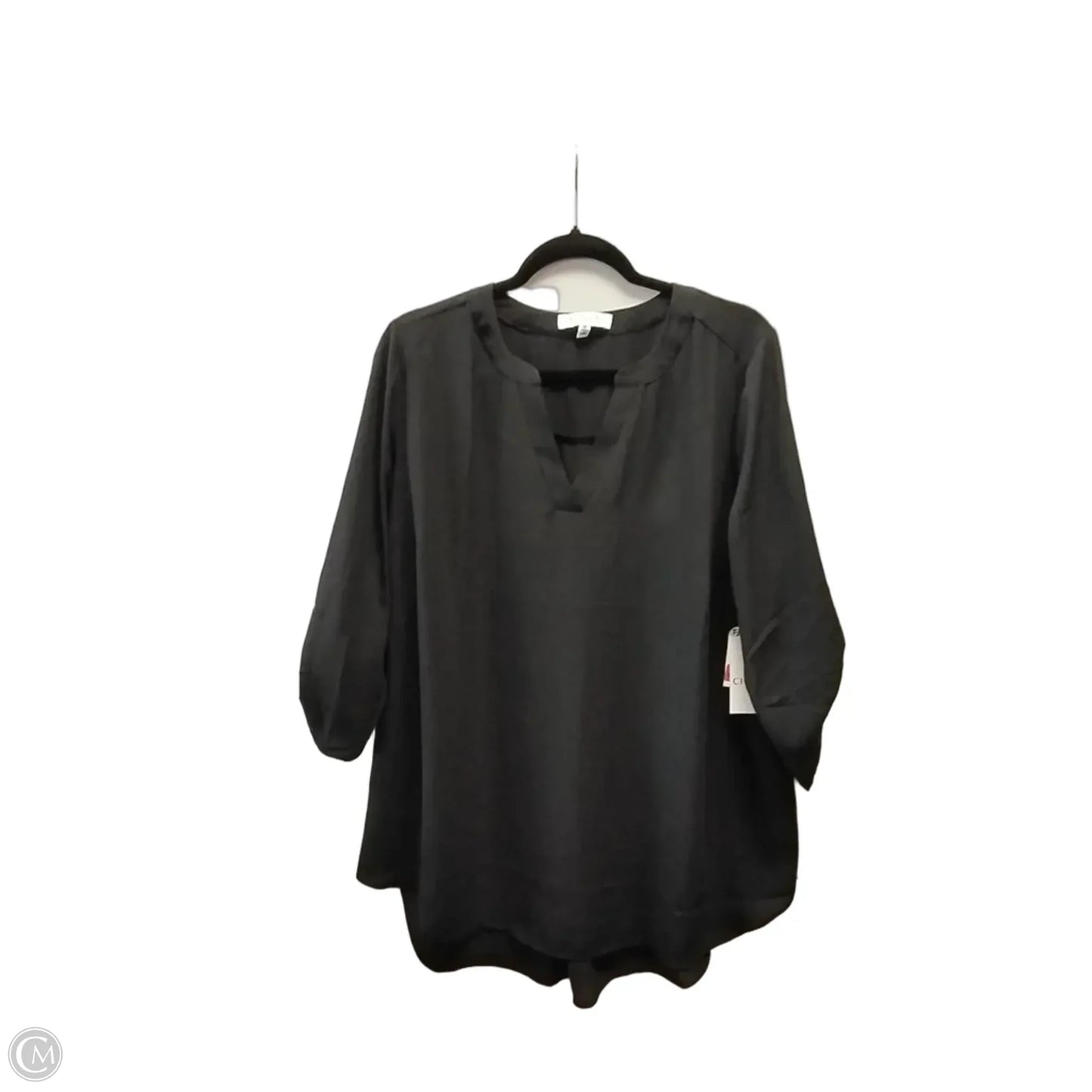 Blouse Long Sleeve By Chaus In Black, Size: 1x