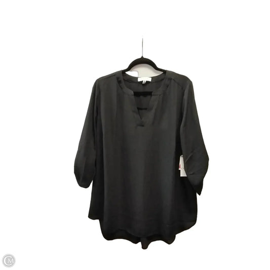 Blouse Long Sleeve By Chaus In Black, Size: 1x