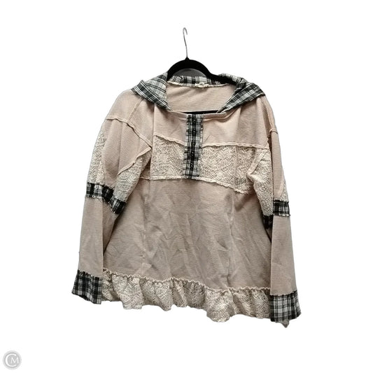 Sweatshirt Hoodie By Pol In Peach, Size: M