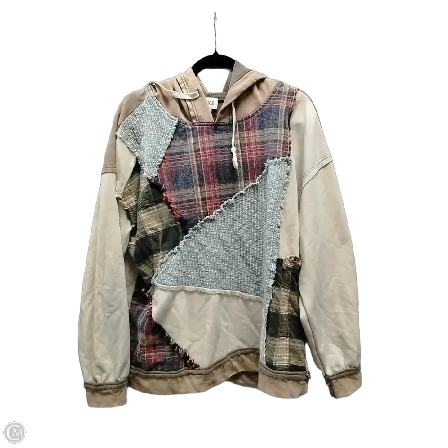 Sweatshirt Hoodie By Bke In Plaid Pattern, Size: L