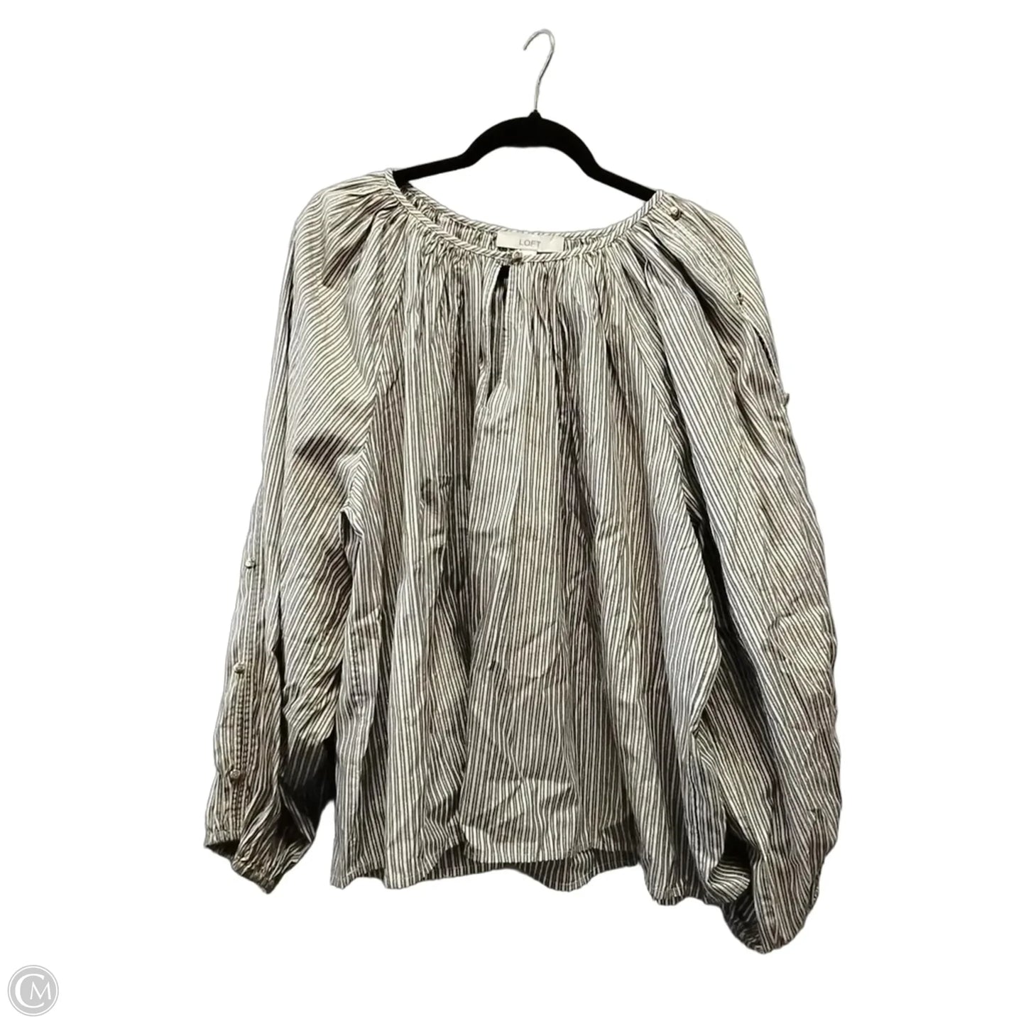 Top Long Sleeve By Loft In Striped Pattern, Size: Xl