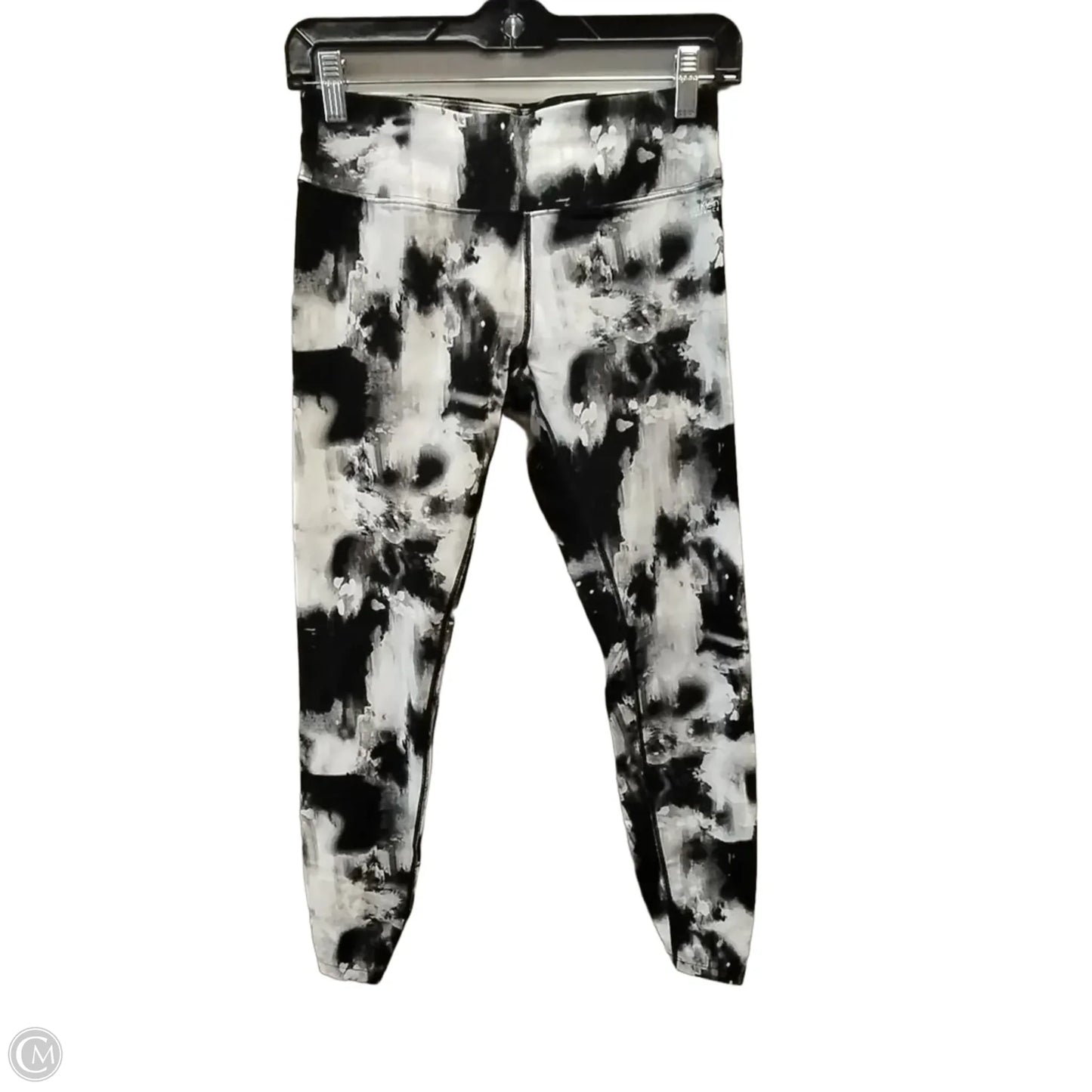 Athletic Leggings By Calvin Klein In Black & White, Size: S