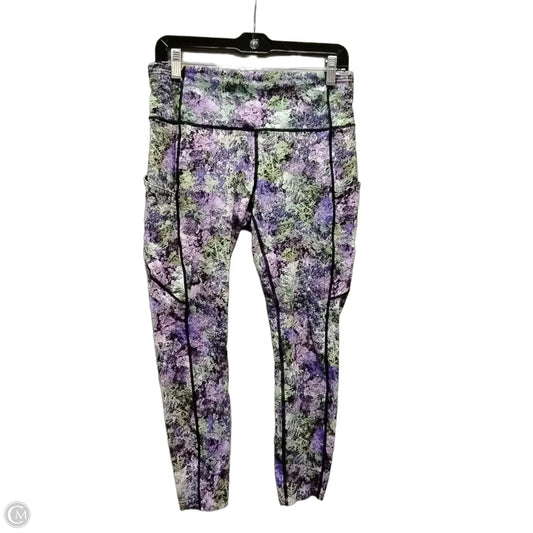 Athletic Leggings By Lululemon In Green & Purple, Size: M