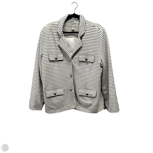 Blazer By Chicos In Striped Pattern, Size: Xl