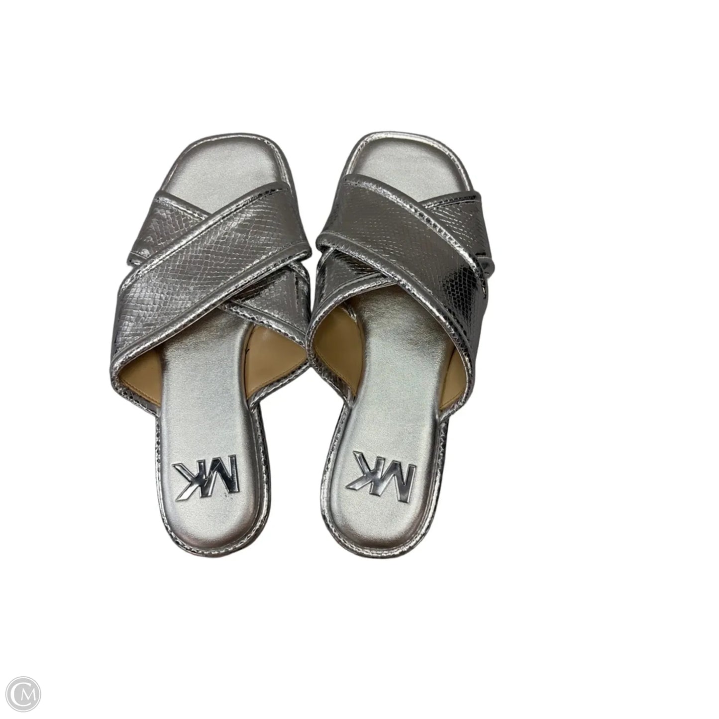 Sandals Flats By Michael By Michael Kors In Silver, Size: 10
