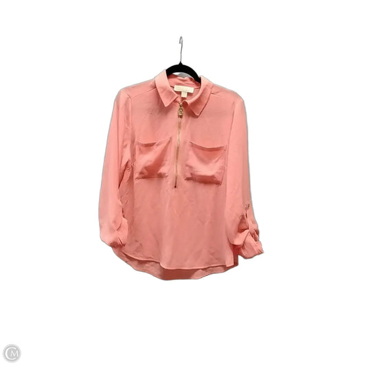 Blouse Long Sleeve By Michael By Michael Kors In Peach, Size: M
