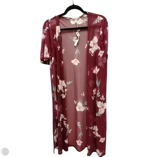 Cardigan By Clothes Mentor In Floral Print, Size: L