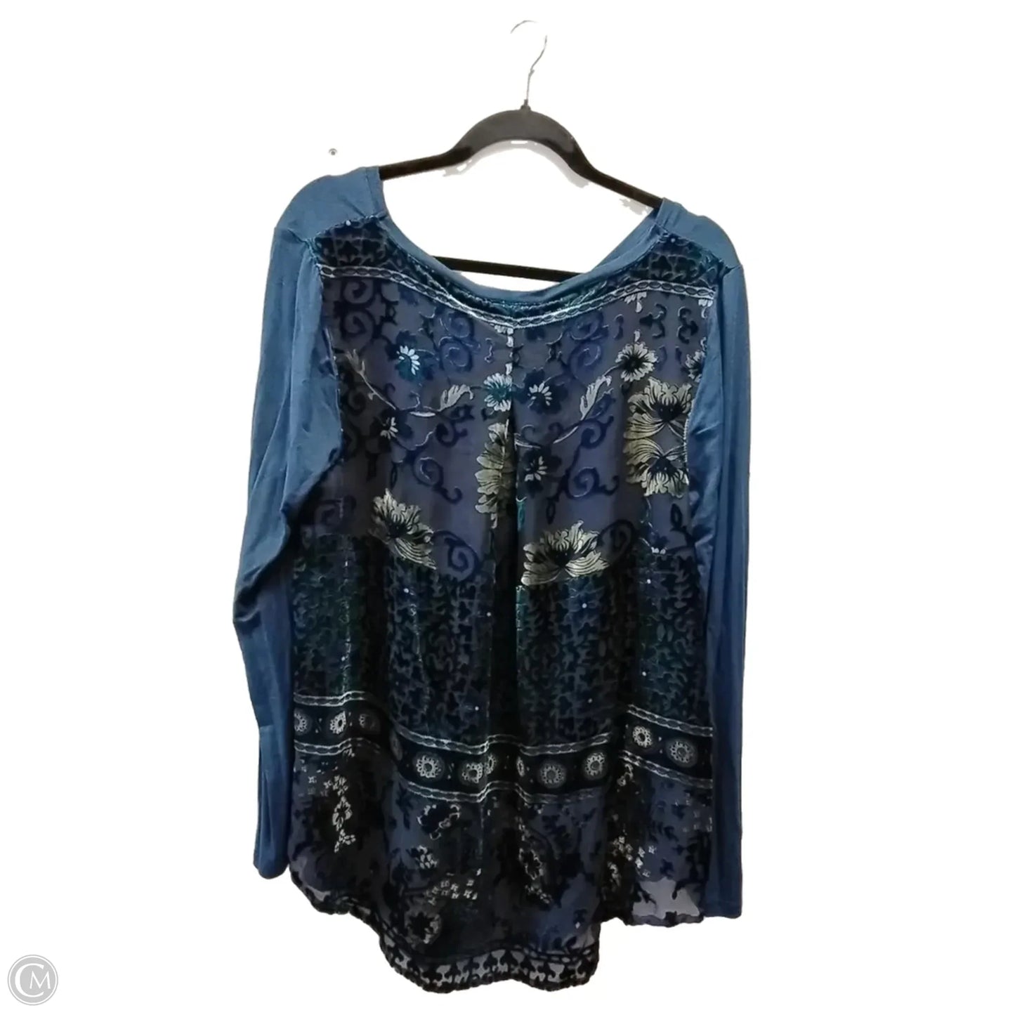 Blouse Long Sleeve By Soft Surroundings In Blue, Size: M