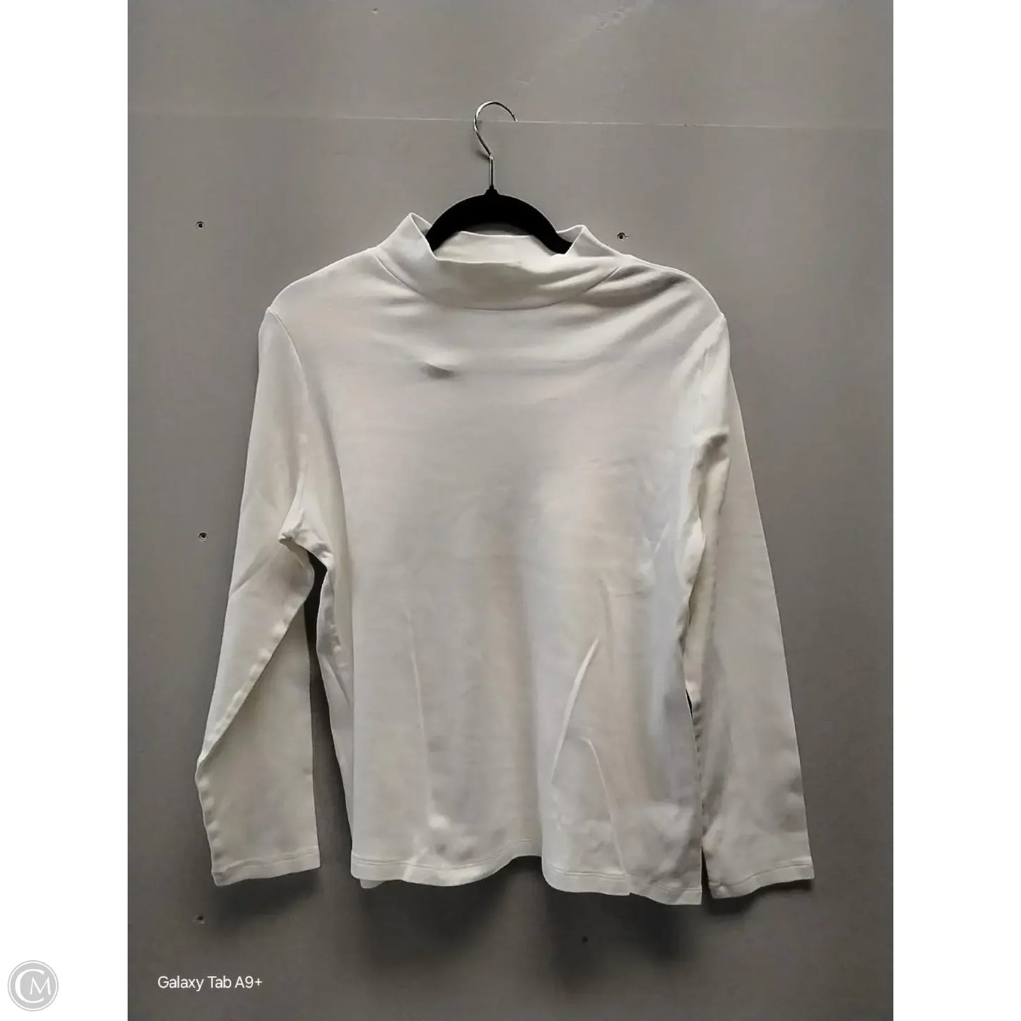Top Long Sleeve By Kim Rogers In Cream, Size: Mp