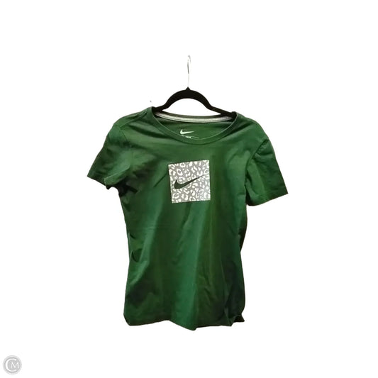 Athletic Top Short Sleeve By Nike In Green, Size: L