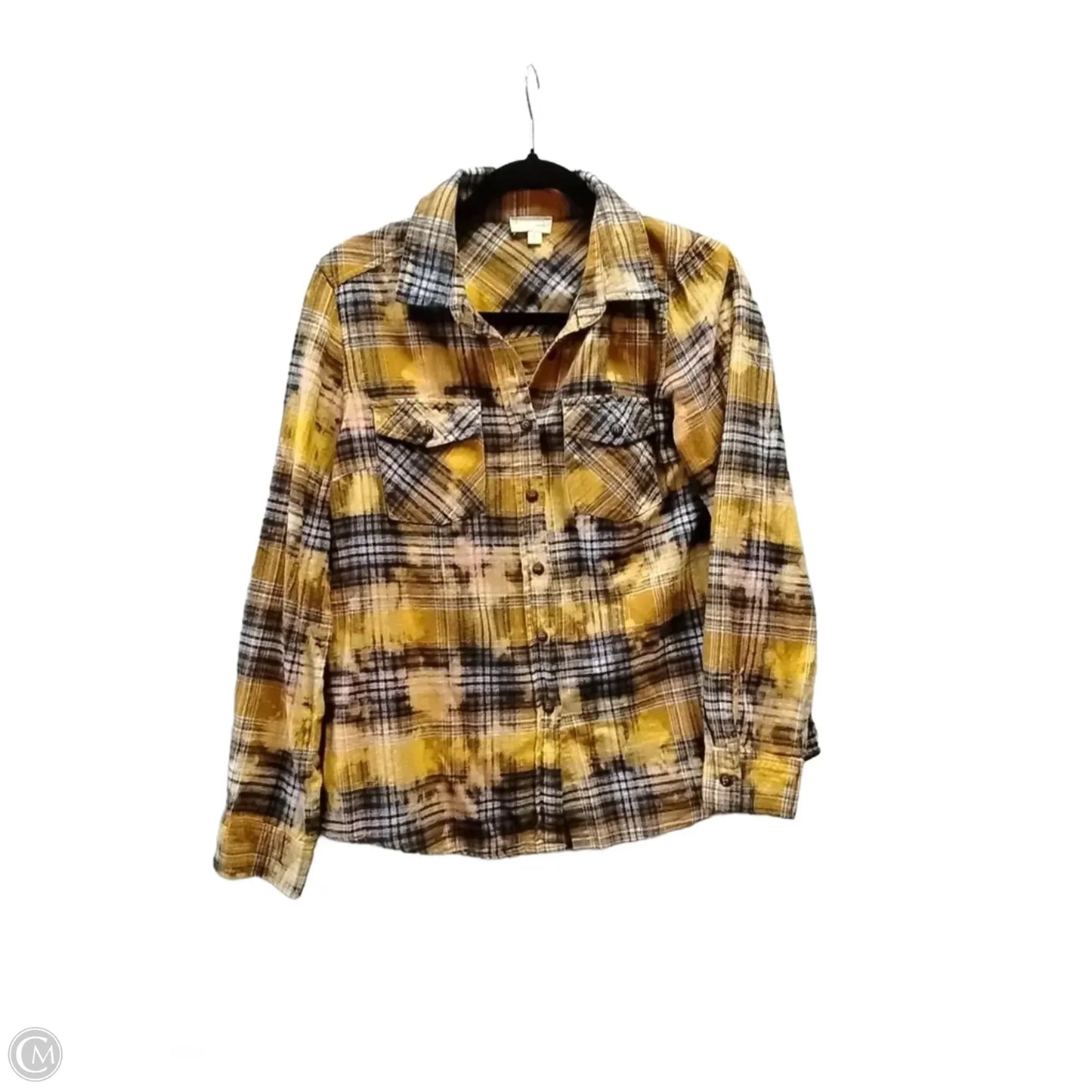 Top Long Sleeve By Hem & Thread In Plaid Pattern, Size: S