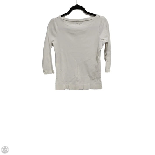 Top Long Sleeve By Ann Taylor In White, Size: M