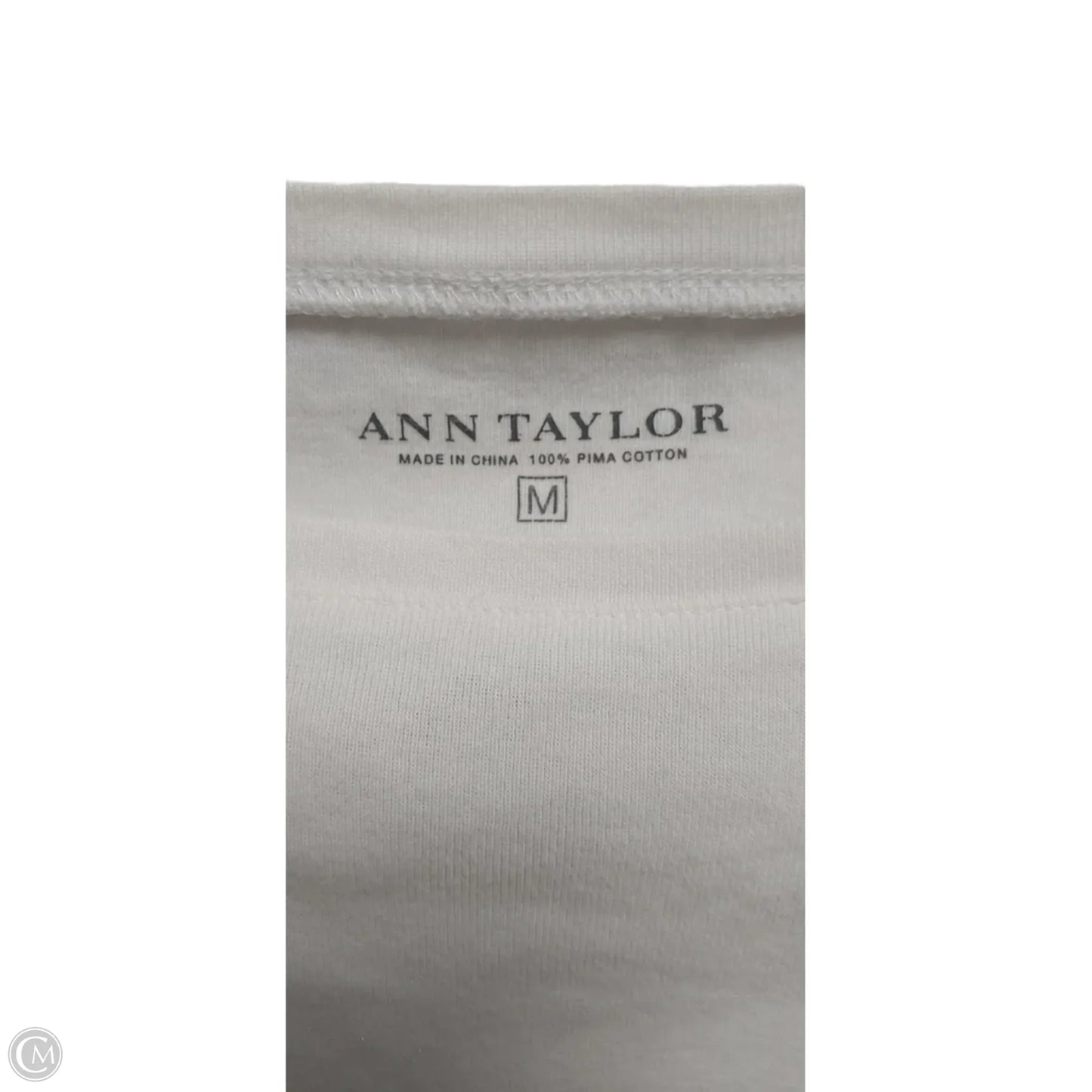 Top Long Sleeve By Ann Taylor In White, Size: M