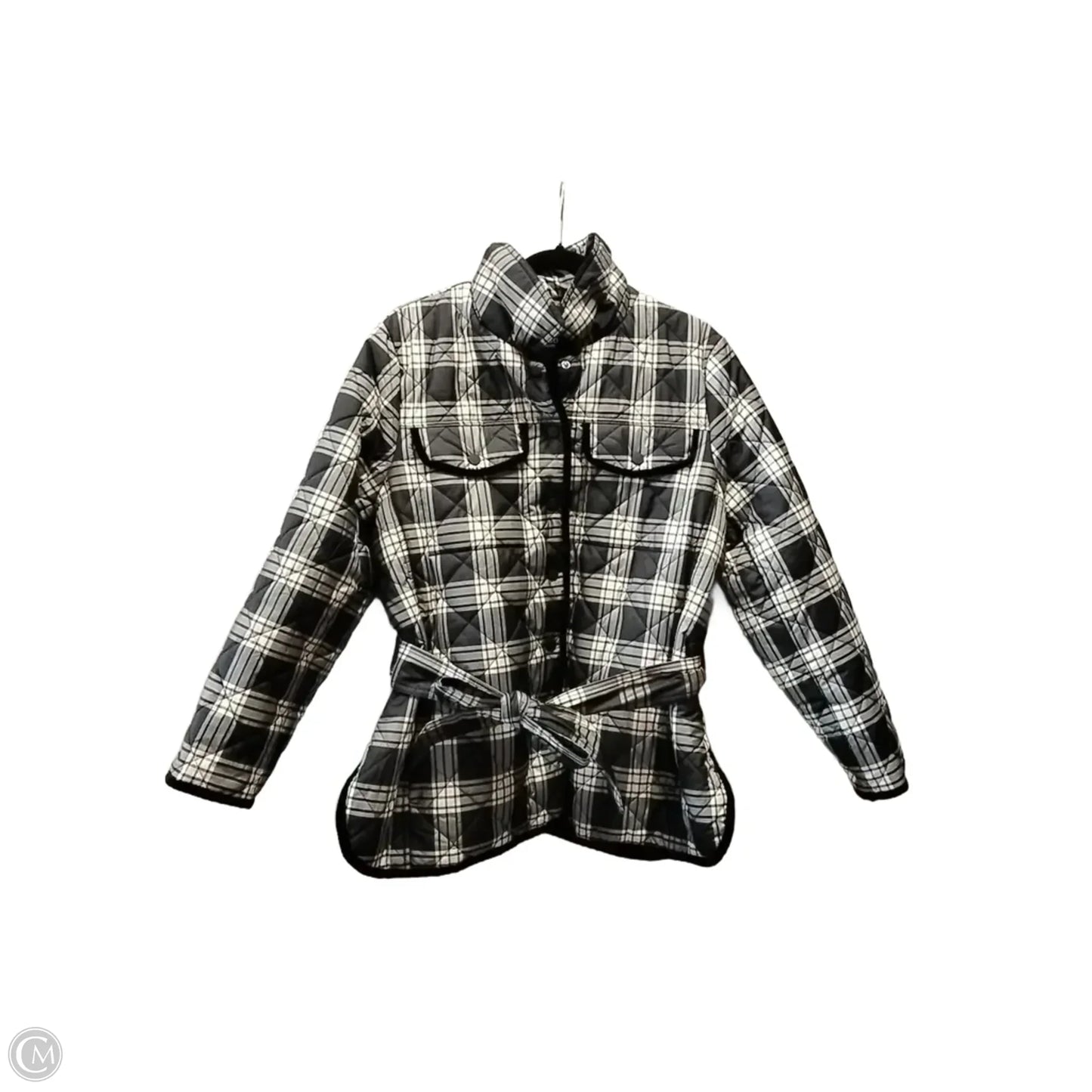 Coat Puffer & Quilted By Talbots In Plaid Pattern, Size: Petite   Xs