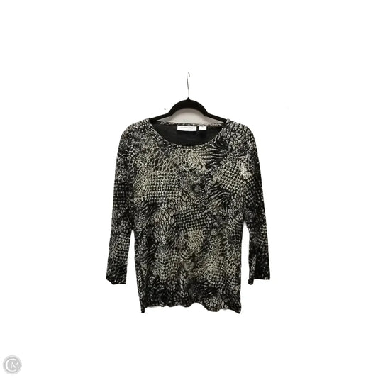 Top 2pc 3/4 Sleeve By Sag Harbor In Black & Cream, Size: S