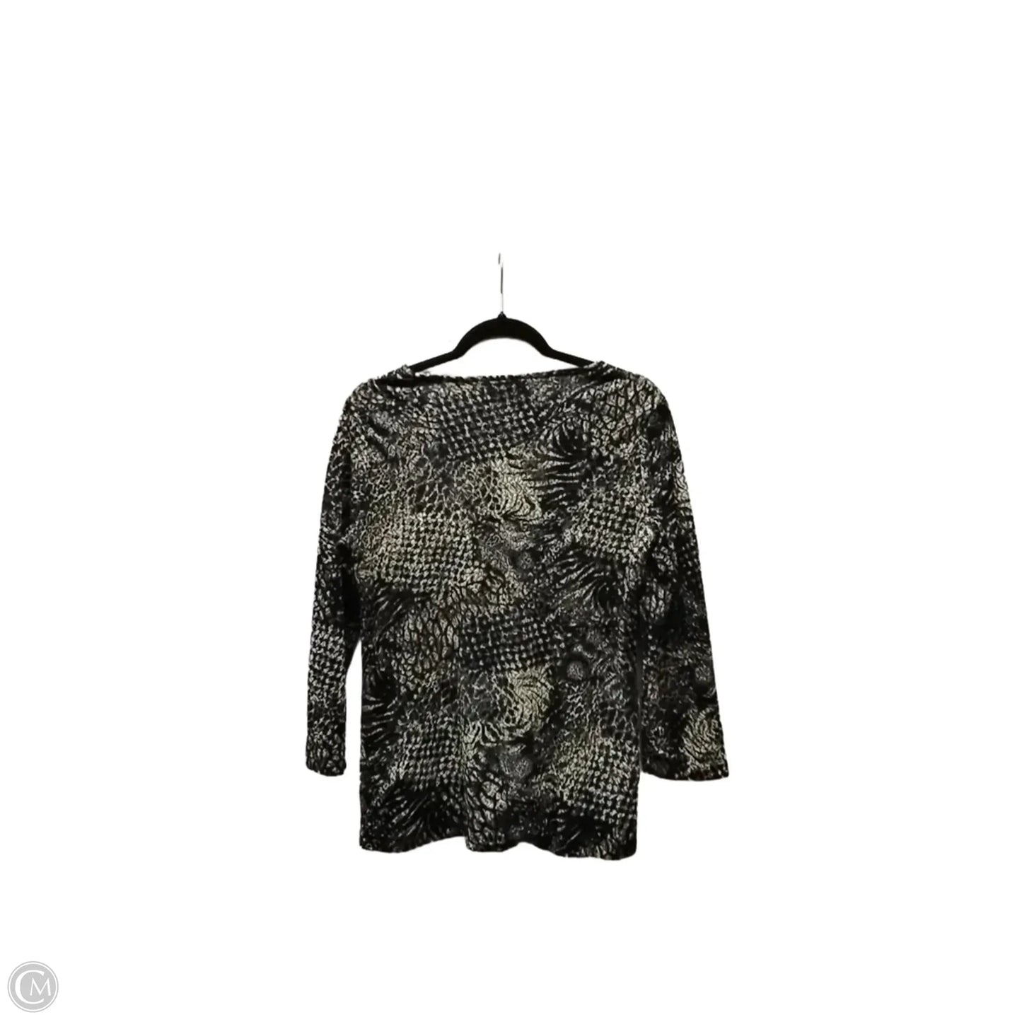 Top 2pc 3/4 Sleeve By Sag Harbor In Black & Cream, Size: S