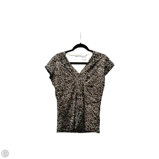 Blouse Short Sleeve By Worthington In Animal Print, Size: L