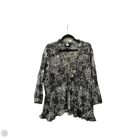 Blouse Long Sleeve By Studio 1940 In Animal Print, Size: 4x