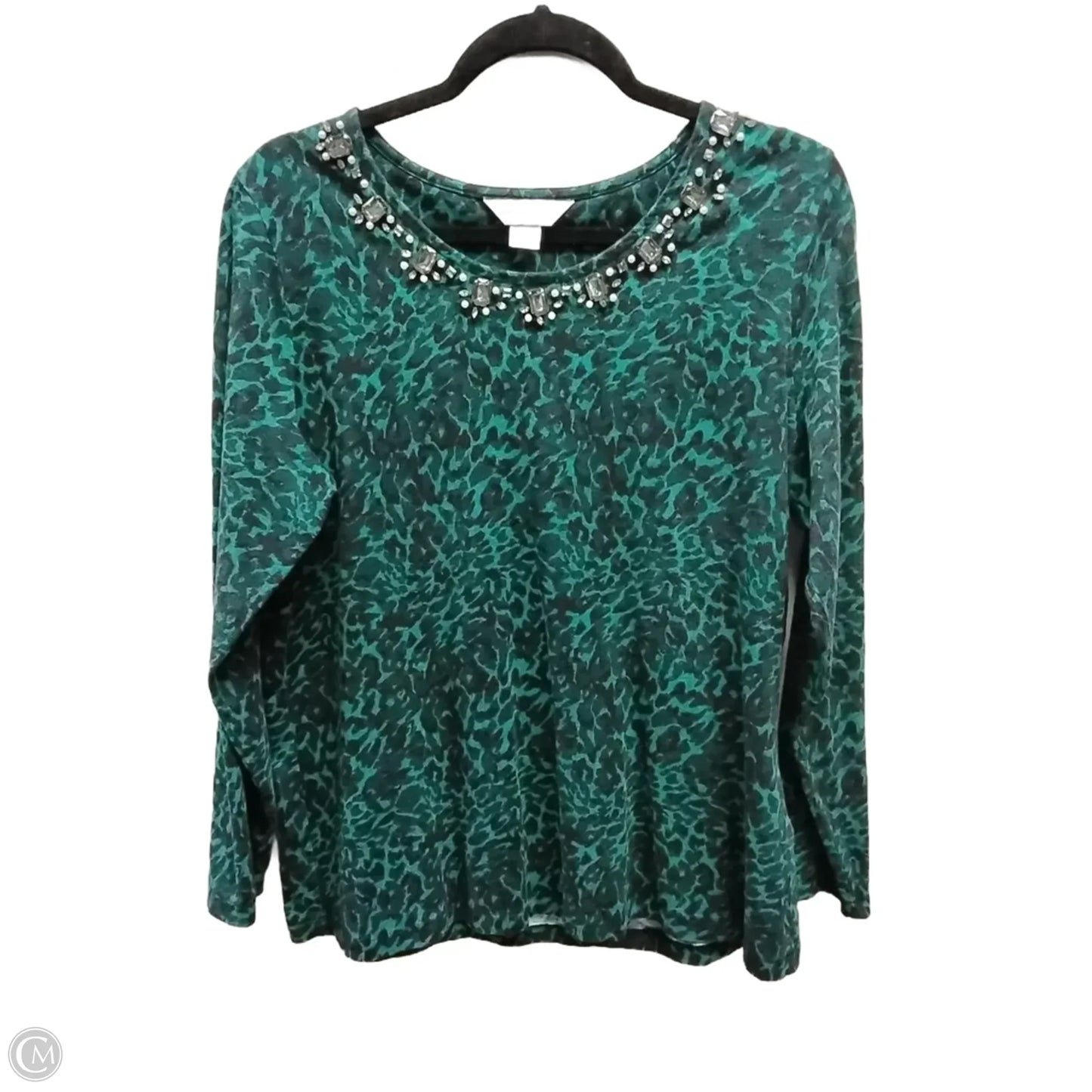 Top Long Sleeve By Christopher And Banks In Green, Size: Xl
