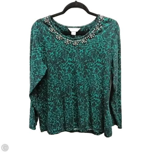 Top Long Sleeve By Christopher And Banks In Green, Size: Xl