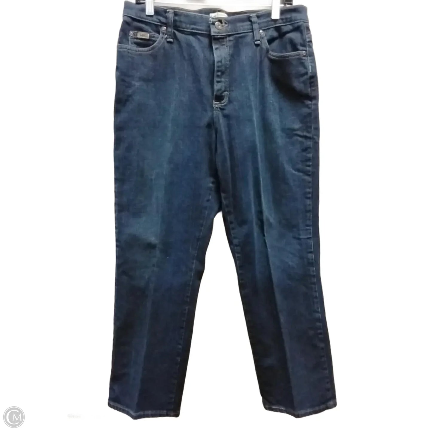 Jeans Straight By Lee In Blue Denim, Size: 12