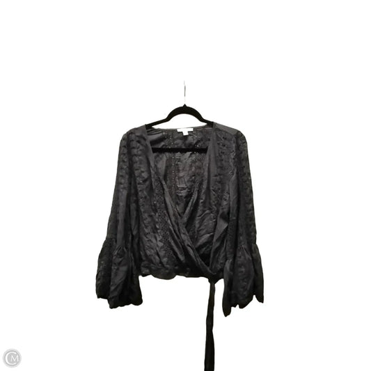 Blouse Long Sleeve By American Eagle In Grey, Size: L