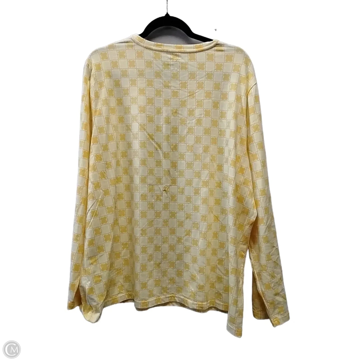 Top Long Sleeve By Liz Claiborne In Yellow, Size: 3x