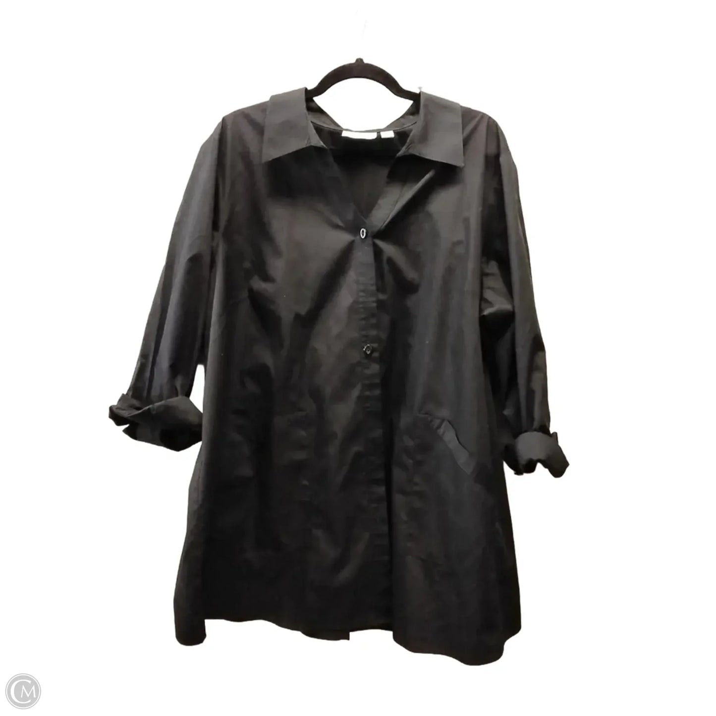 Top Long Sleeve By Joan Rivers In Black, Size: 2x