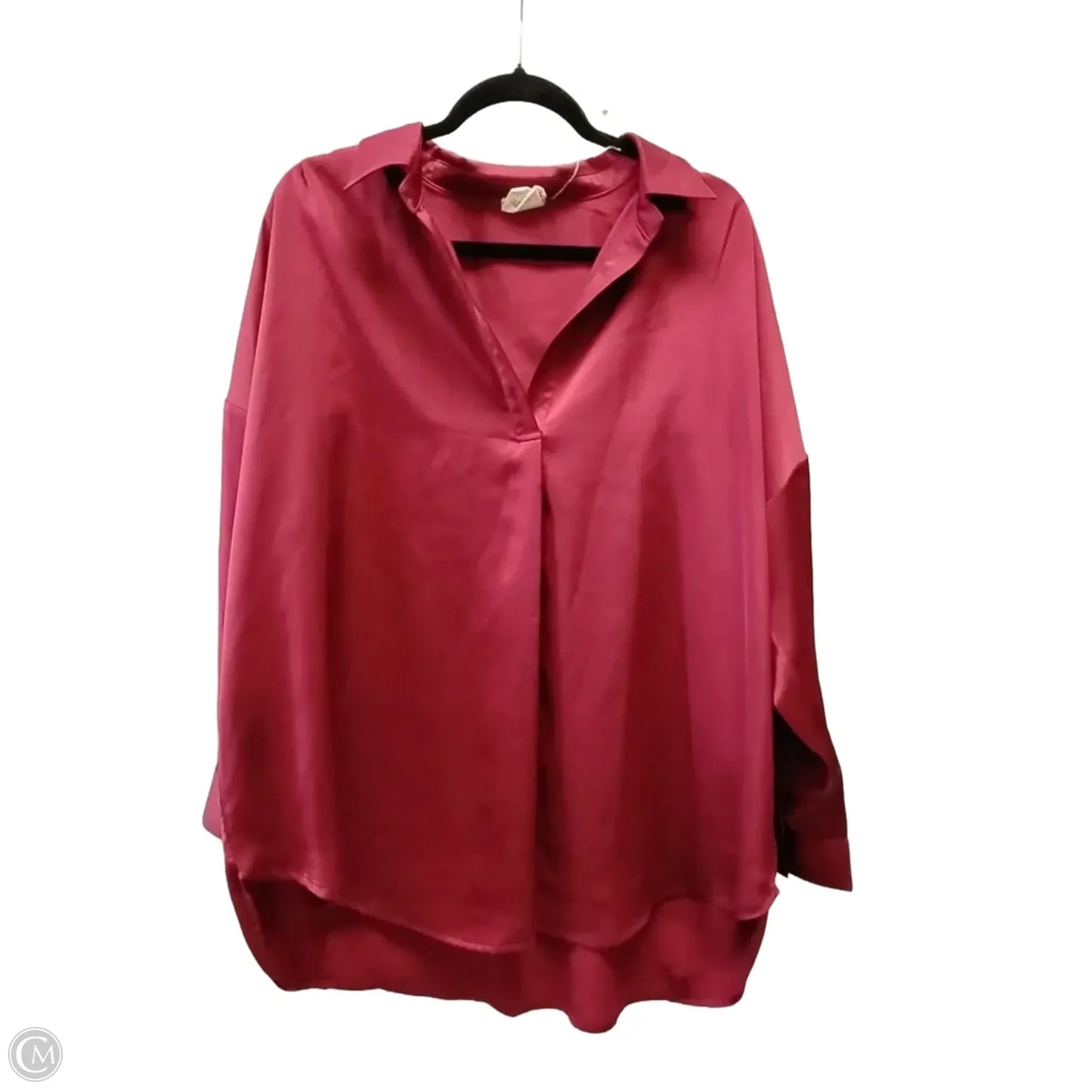 Top Long Sleeve By Artistic Works By Lu In Red, Size: S