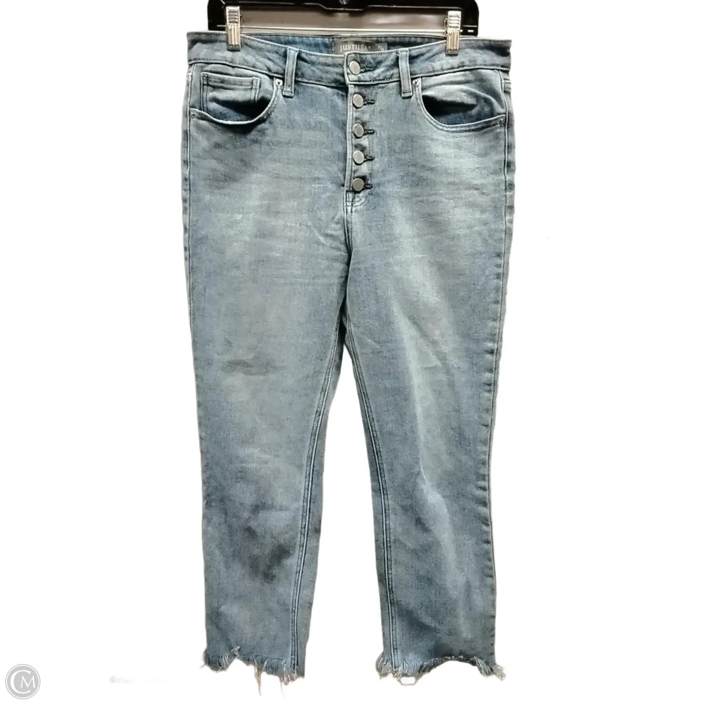 Jeans Cropped By Just Usa In Blue Denim, Size: 12