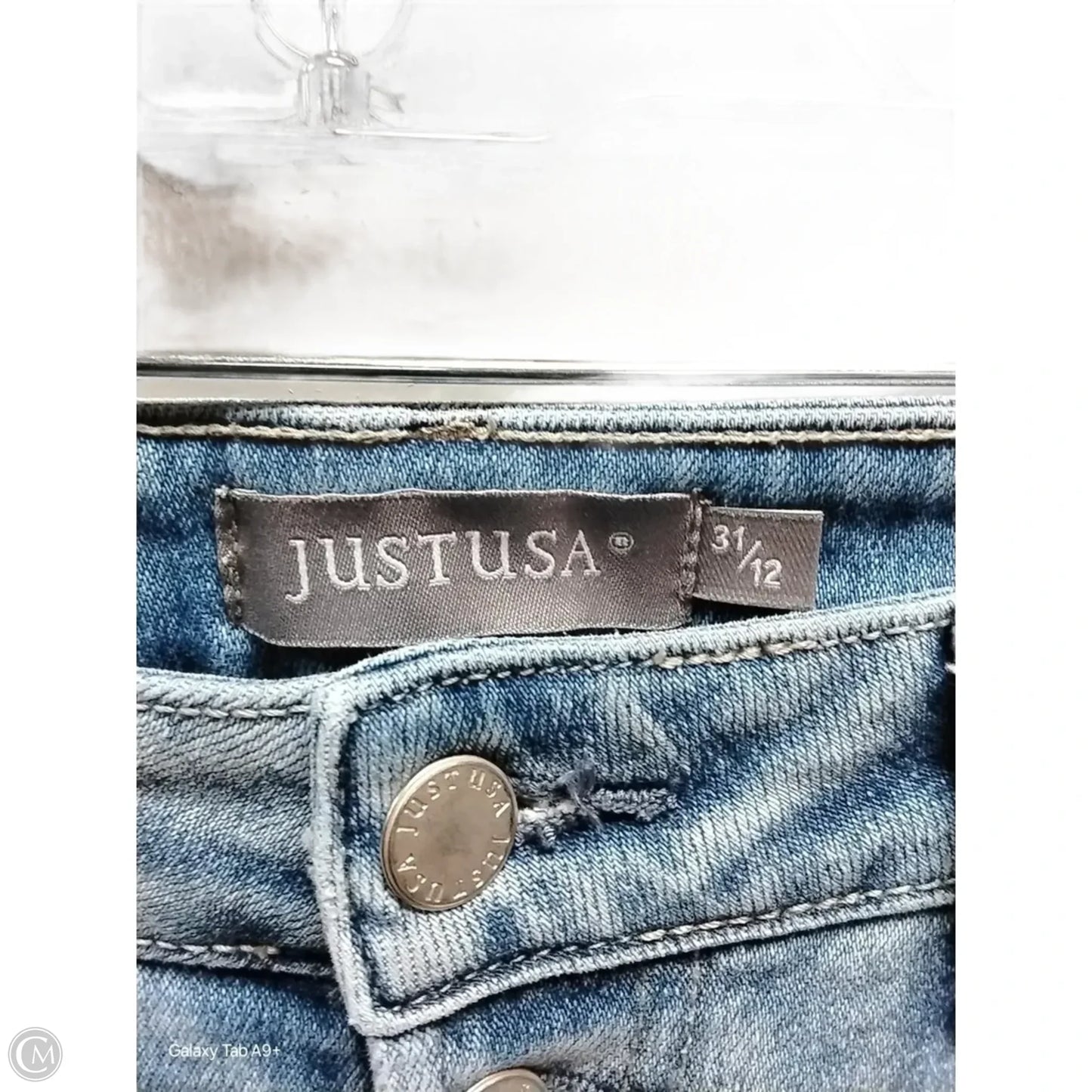 Jeans Cropped By Just Usa In Blue Denim, Size: 12
