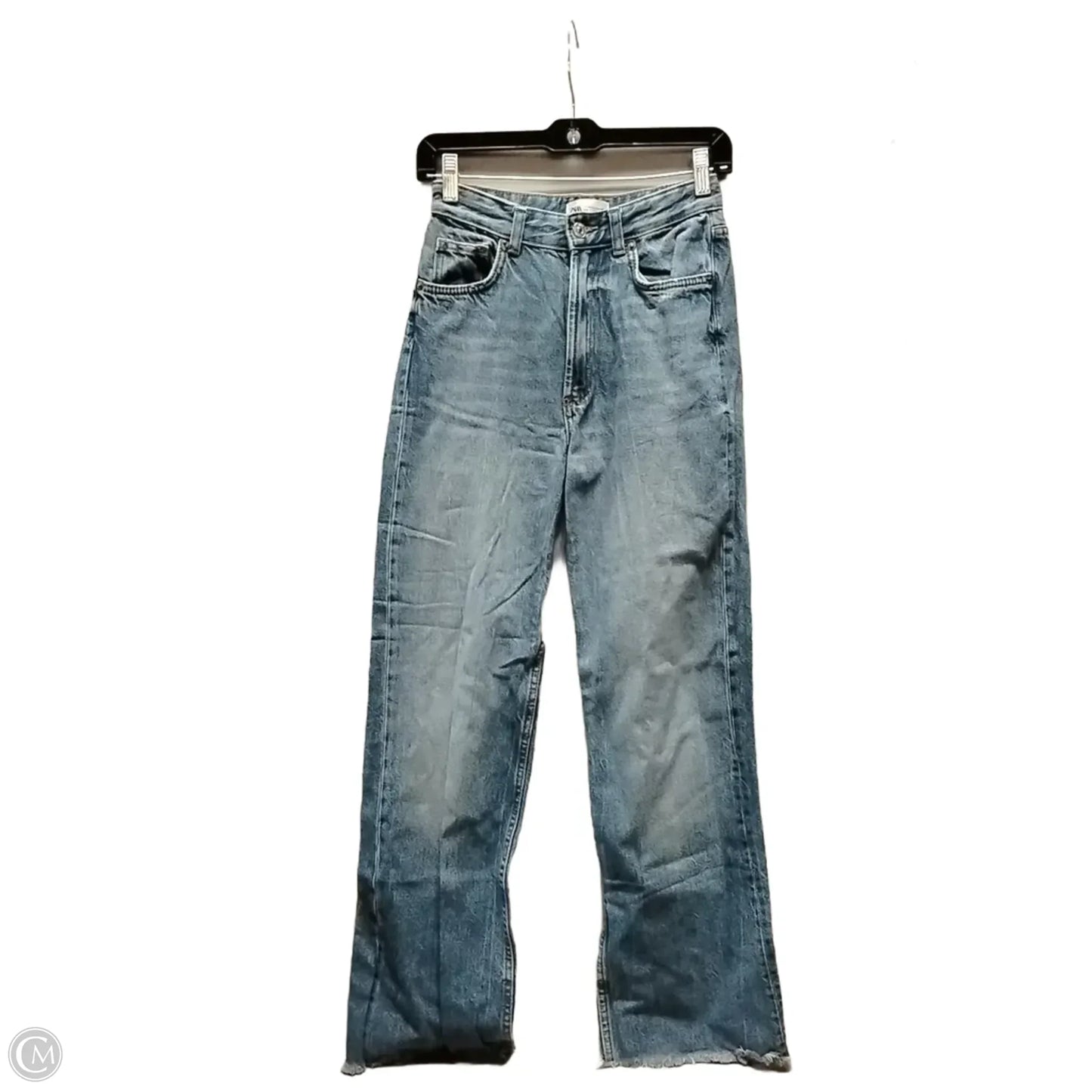 Jeans Wide Leg By Zara In Blue Denim, Size: 2