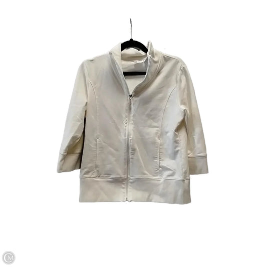 Athletic Jacket By Danskin In Cream, Size: L