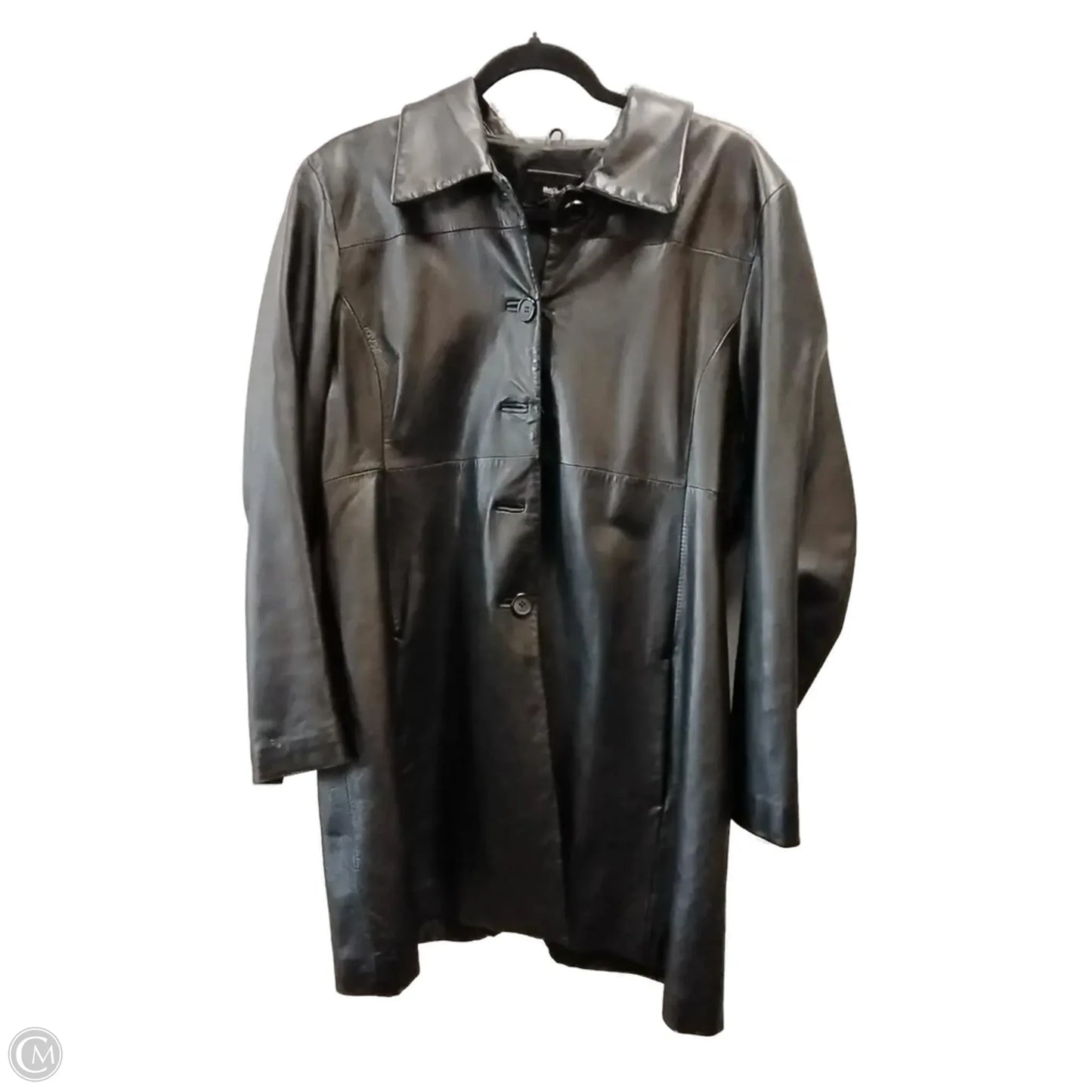 Jacket Leather By Mossimo In Black, Size: L