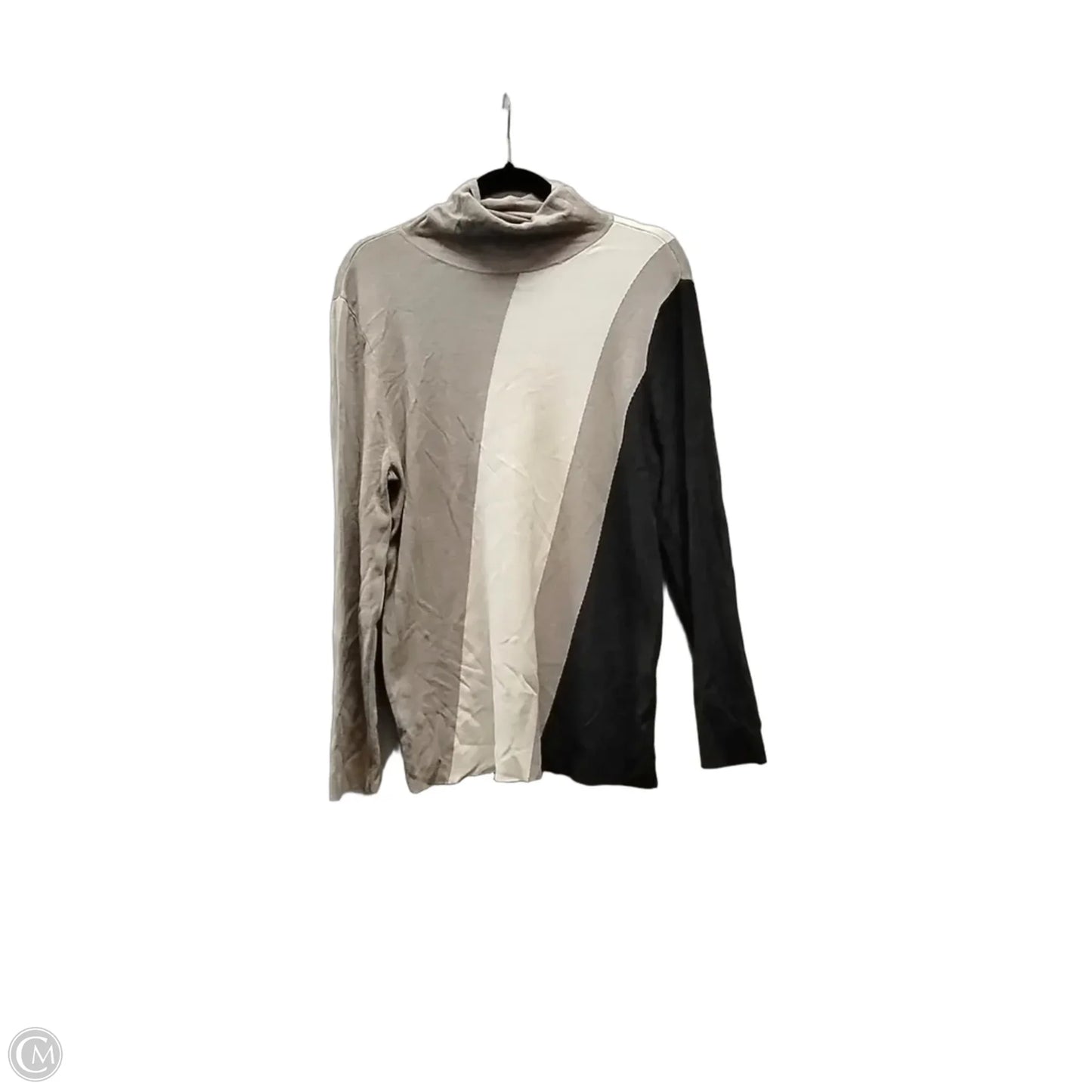 Sweater By Chicos In Tan & White, Size: Xl